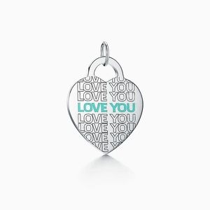 Tiffany & Co. large silver LOVE YOU heart charm